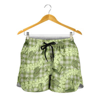 Lime Palaka Hawaii Cowboy Shorts for Women Puakenikeni Lei Paniolo Papale Seamless Vibes LT14 - Polynesian Pride