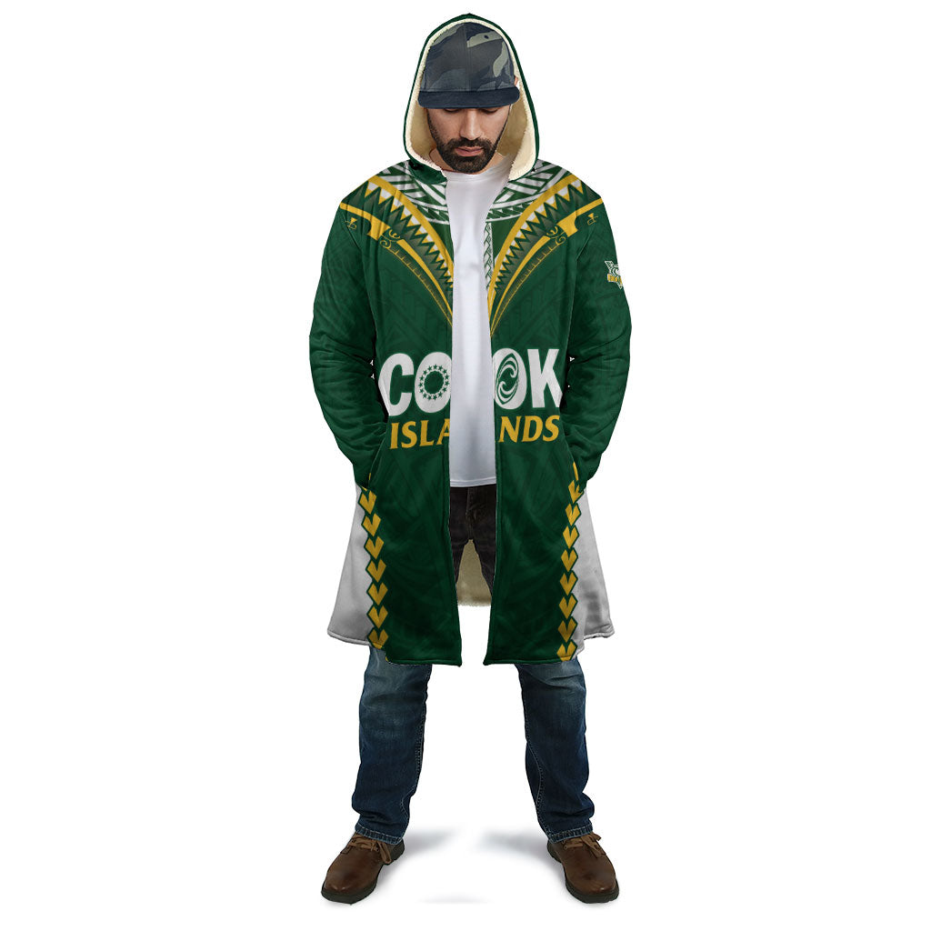 Custom Rugby League Cook Islands Cloak Tribal Pattern Green Version LT01 - Polynesian Pride