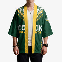 Custom Rugby League Cook Islands Kimono Tribal Pattern Green Version LT01 - Polynesian Pride