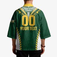 Custom Rugby League Cook Islands Kimono Tribal Pattern Green Version LT01 - Polynesian Pride