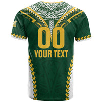 Custom Rugby League Cook Islands T Shirt Tribal Pattern Green Version LT01 - Polynesian Pride