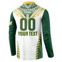 Custom Rugby League Cook Islands Button Sweatshirt Tribal Pattern White Version LT01 - Polynesian Pride