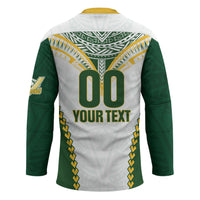 Custom Rugby League Cook Islands Hockey Jersey Tribal Pattern White Version LT01 - Polynesian Pride