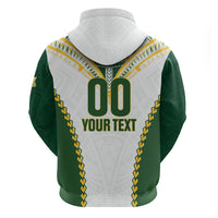 Custom Rugby League Cook Islands Hoodie Tribal Pattern White Version LT01 - Polynesian Pride
