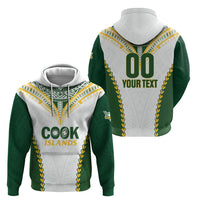 Custom Rugby League Cook Islands Hoodie Tribal Pattern White Version LT01 - Polynesian Pride