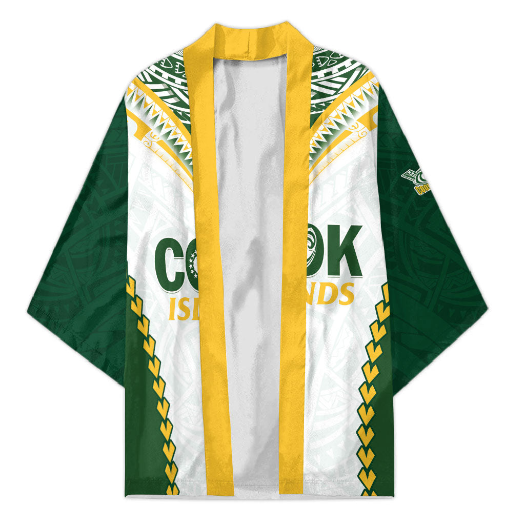 Custom Rugby League Cook Islands Kimono Tribal Pattern White Version LT01 Unisex White - Polynesian Pride