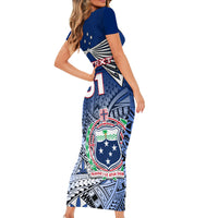 Custom Samoa Rugby Family Matching Short Sleeve Bodycon Dress and Hawaiian Shirt Toa Samoa Myriad Patterns LT01 - Polynesian Pride