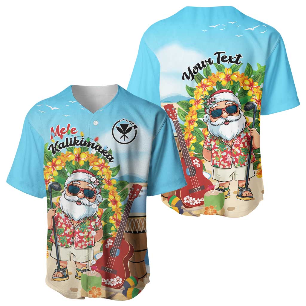 Personalized Hawaii Golf Christmas Baseball Jersey Mele Kalikimaka Funny Golfer Santa - Polynesian Pride