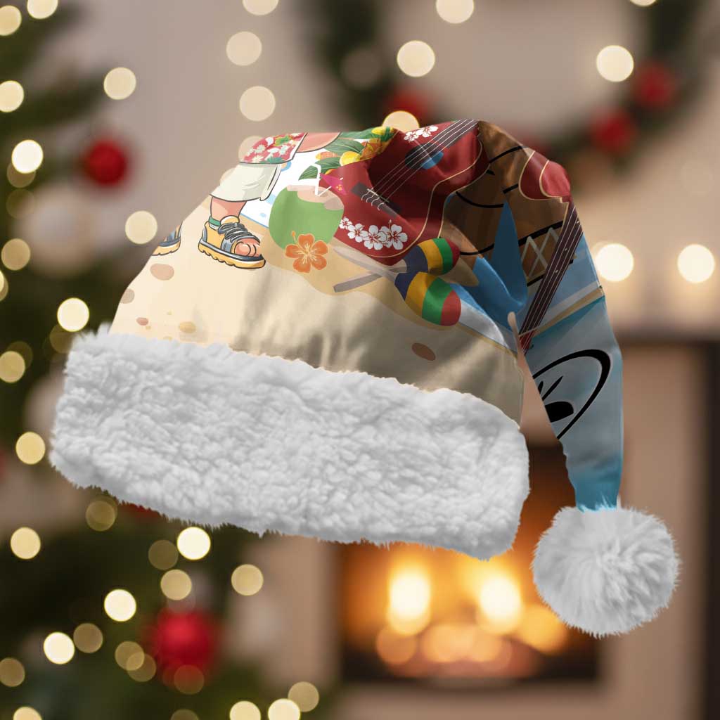 Hawaii Golf Christmas Santa Hat Mele Kalikimaka Funny Golfer Santa LT01 With Fur Blue - Polynesian Pride