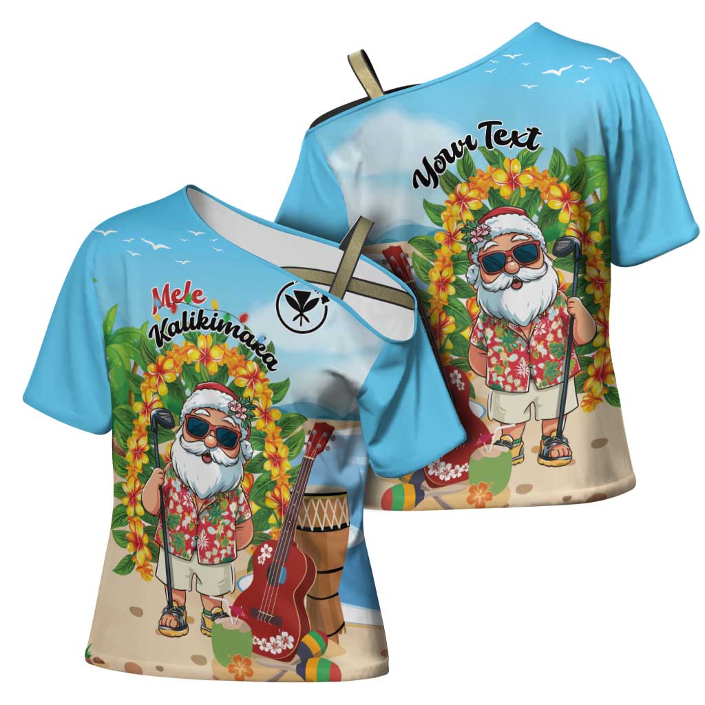 Personalized Hawaii Golf Christmas Cross Shoulder Shirt Mele Kalikimaka Funny Golfer Santa - Polynesian Pride