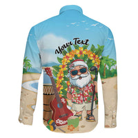 Personalized Hawaii Golf Christmas Family Matching Off The Shoulder Long Sleeve Dress and Hawaiian Shirt Mele Kalikimaka Funny Golfer Santa LT01 - Polynesian Pride