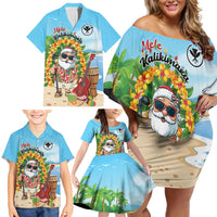 Personalized Hawaii Golf Christmas Family Matching Off Shoulder Short Dress and Hawaiian Shirt Mele Kalikimaka Funny Golfer Santa LT01 - Polynesian Pride