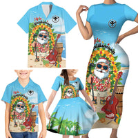 Personalized Hawaii Golf Christmas Family Matching Short Sleeve Bodycon Dress and Hawaiian Shirt Mele Kalikimaka Funny Golfer Santa LT01 - Polynesian Pride