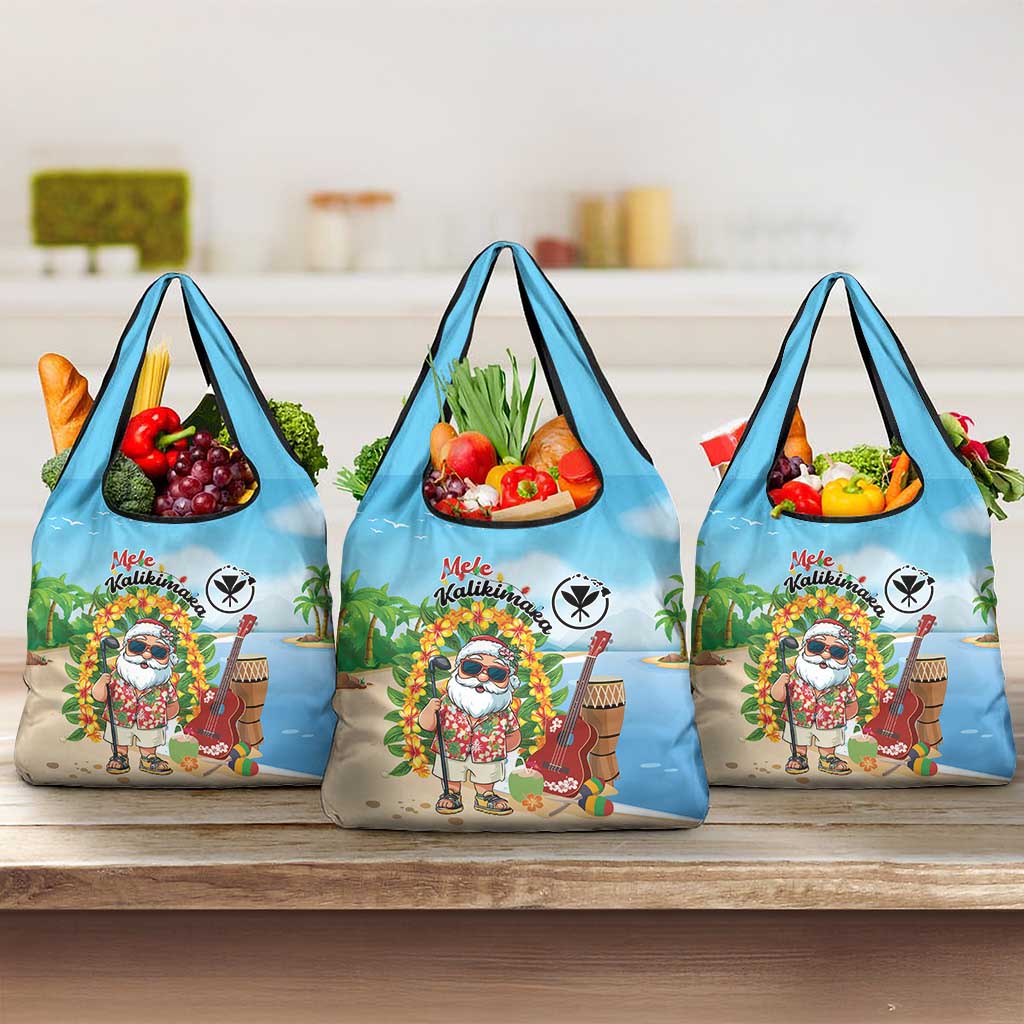 Hawaii Golf Christmas Grocery Bag Mele Kalikimaka Funny Golfer Santa - Polynesian Pride