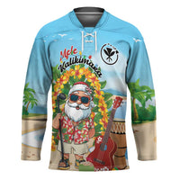 Personalized Hawaii Golf Christmas Hockey Jersey Mele Kalikimaka Funny Golfer Santa - Polynesian Pride