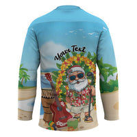 Personalized Hawaii Golf Christmas Hockey Jersey Mele Kalikimaka Funny Golfer Santa - Polynesian Pride