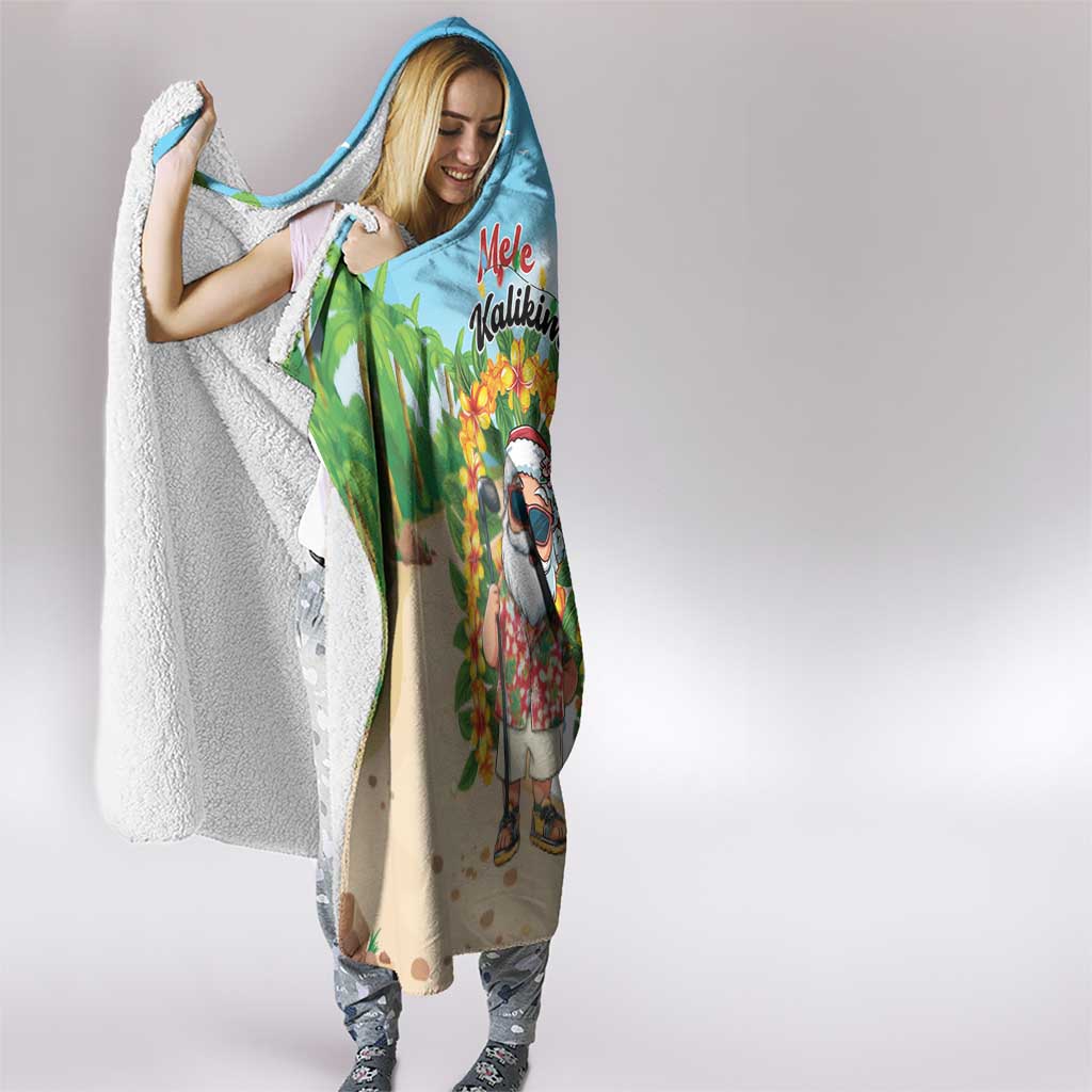 Hawaii Golf Christmas Hooded Blanket Mele Kalikimaka Funny Golfer Santa - Polynesian Pride