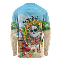 Personalized Hawaii Golf Christmas Long Sleeve Shirt Mele Kalikimaka Funny Golfer Santa - Polynesian Pride
