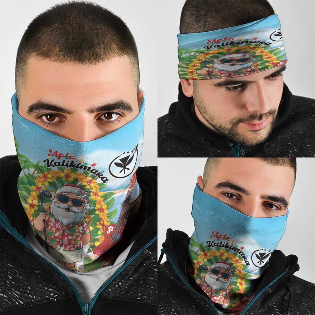 Hawaii Golf Christmas Neck Gaiter Mele Kalikimaka Funny Golfer Santa - Polynesian Pride