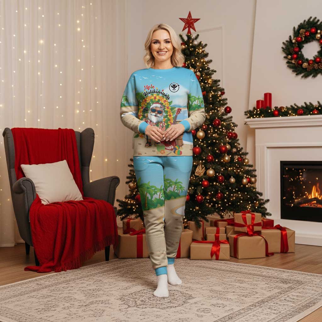 Personalized Hawaii Golf Christmas Pajama Set Mele Kalikimaka Funny Golfer Santa - Polynesian Pride