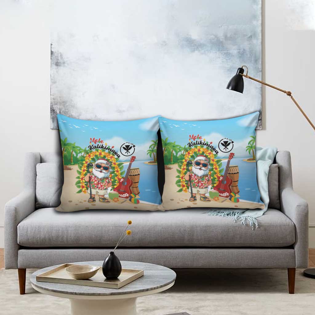 Hawaii Golf Christmas Pillow Cover Mele Kalikimaka Funny Golfer Santa - Polynesian Pride
