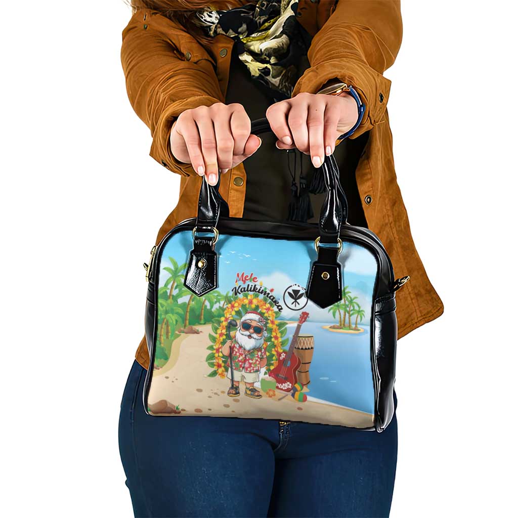 Hawaii Golf Christmas Shoulder Handbag Mele Kalikimaka Funny Golfer Santa - Polynesian Pride