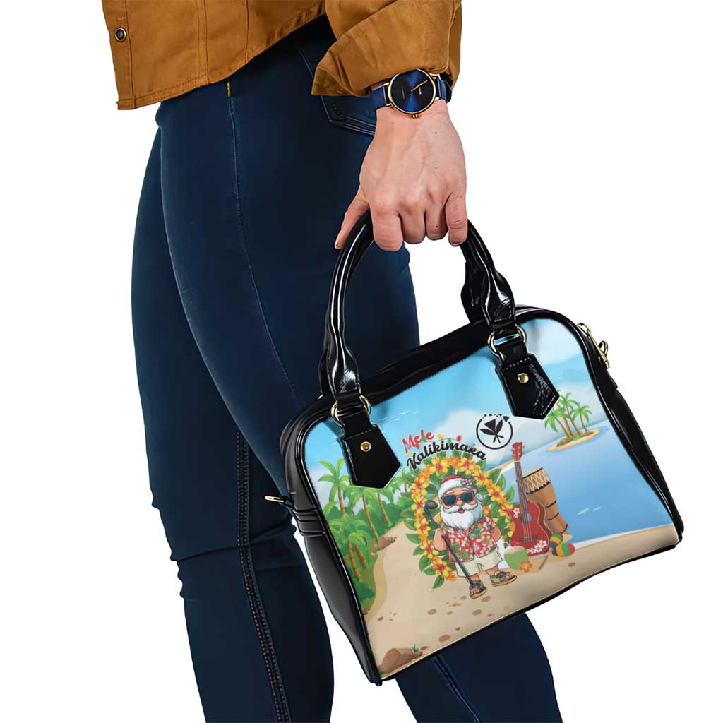 Hawaii Golf Christmas Shoulder Handbag Mele Kalikimaka Funny Golfer Santa - Polynesian Pride
