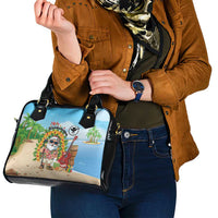 Hawaii Golf Christmas Shoulder Handbag Mele Kalikimaka Funny Golfer Santa - Polynesian Pride