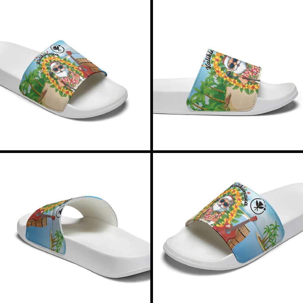 Hawaii Golf Christmas Slide Sandals Mele Kalikimaka Funny Golfer Santa - Polynesian Pride