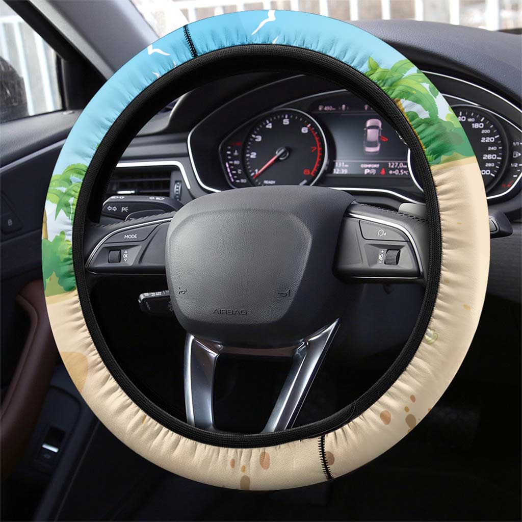 Hawaii Golf Christmas Steering Wheel Cover Mele Kalikimaka Funny Golfer Santa LT01 - Polynesian Pride