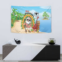 Hawaii Golf Christmas Tapestry Mele Kalikimaka Funny Golfer Santa - Polynesian Pride