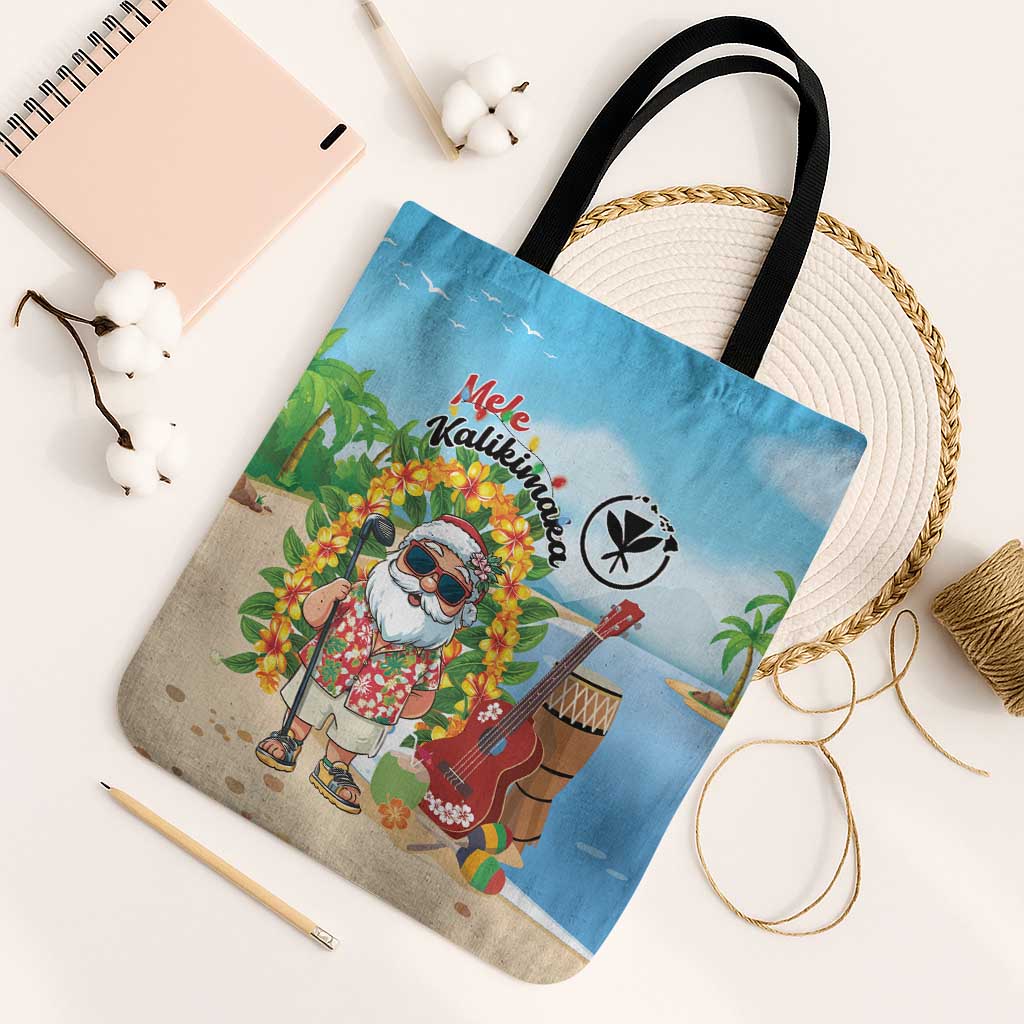 Hawaii Golf Christmas Tote Bag Mele Kalikimaka Funny Golfer Santa - Polynesian Pride