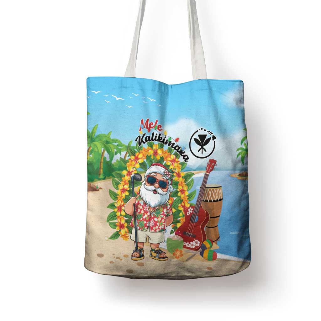 Hawaii Golf Christmas Tote Bag Mele Kalikimaka Funny Golfer Santa - Polynesian Pride