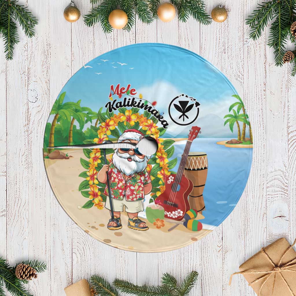 Hawaii Golf Christmas Tree Skirt Mele Kalikimaka Funny Golfer Santa LT01 Casual Blue - Polynesian Pride