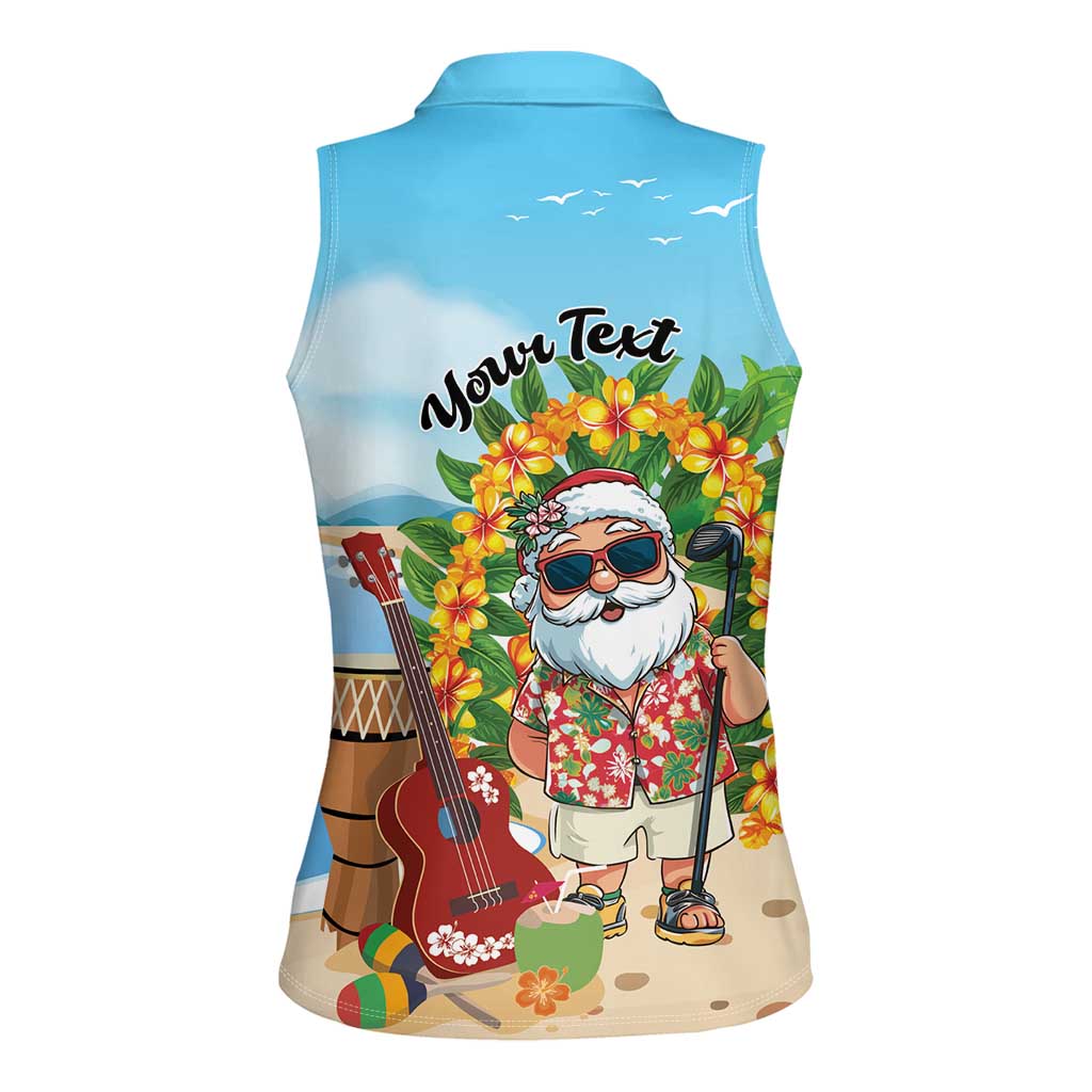 Personalized Hawaii Golf Christmas Women Sleeveless Polo Shirt Mele Kalikimaka Funny Golfer Santa LT01 - Polynesian Pride