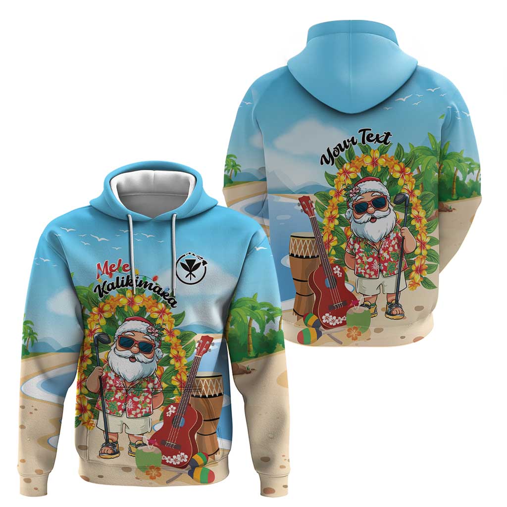 Personalized Hawaii Golf Christmas Zip Hoodie Mele Kalikimaka Funny Golfer Santa - Polynesian Pride
