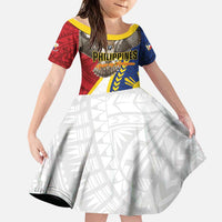 Personalized Philippines Family Matching Off The Shoulder Long Sleeve Dress and Hawaiian Shirt Filipino Araw ng Kalayaan LT01 Daughter's Dress Multicolor - Polynesian Pride