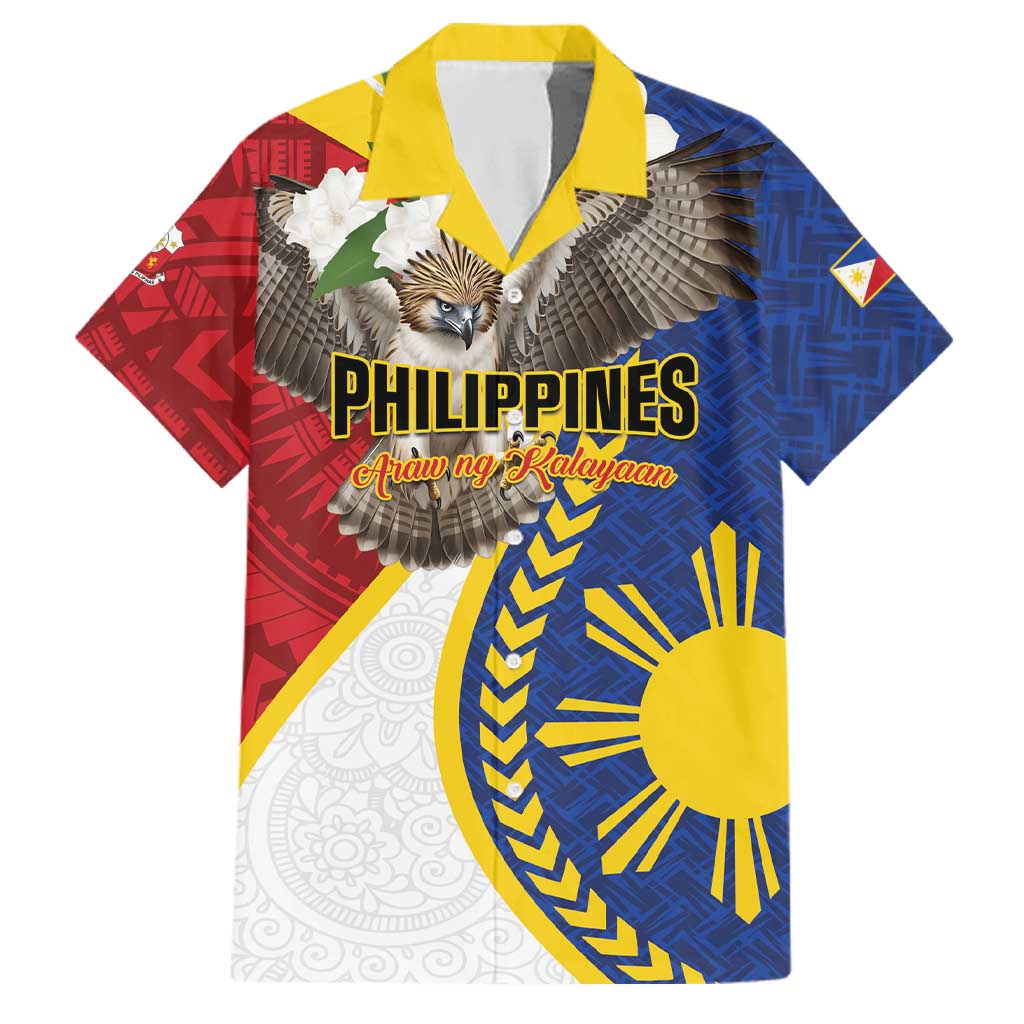 Personalized Philippines Family Matching Off Shoulder Maxi Dress and Hawaiian Shirt Filipino Araw ng Kalayaan LT01 Dad's Shirt - Short Sleeve Multicolor - Polynesian Pride