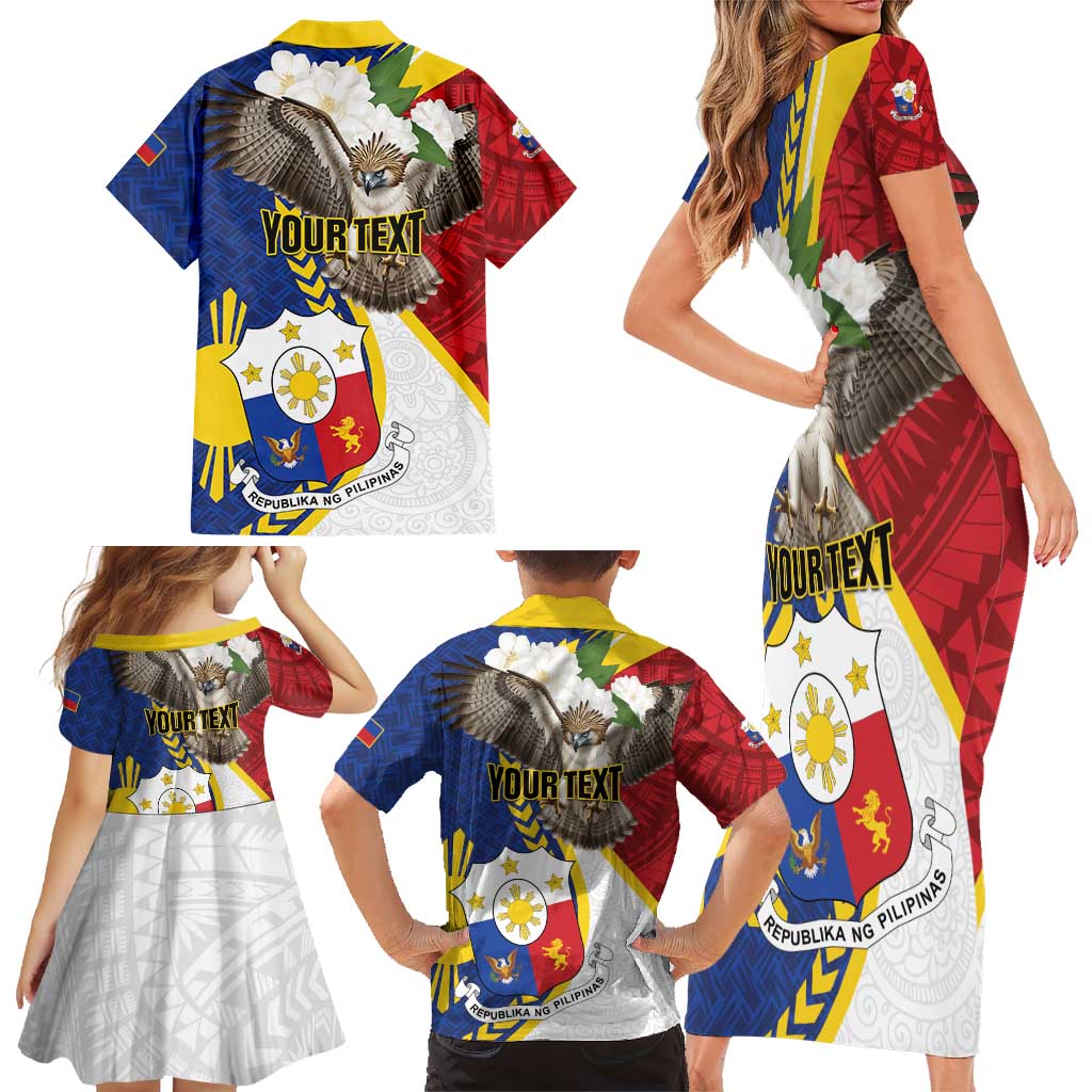 Personalized Philippines Family Matching Short Sleeve Bodycon Dress and Hawaiian Shirt Filipino Araw ng Kalayaan LT01 - Polynesian Pride
