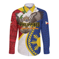 Personalized Philippines Long Sleeve Button Shirt Filipino Araw ng Kalayaan