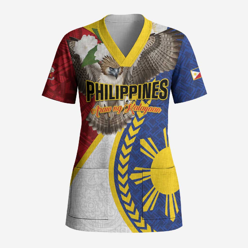 Personalized Philippines Scrub Top Filipino Araw ng Kalayaan