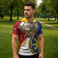Personalized Philippines Zipper Polo Shirt Filipino Araw ng Kalayaan