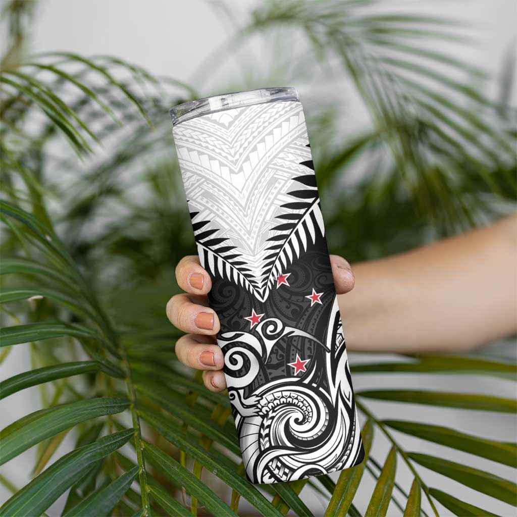 New Zealand Skinny Tumbler Aotearoa Maori Kiwi Black Fern LT01 - Polynesian Pride