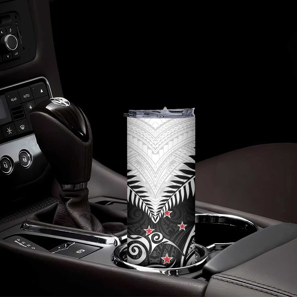 New Zealand Skinny Tumbler Aotearoa Maori Kiwi Black Fern LT01 - Polynesian Pride