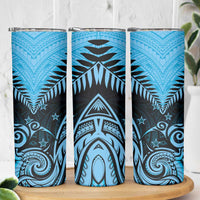 New Zealand Skinny Tumbler Aotearoa Blue Maori Kiwi Blue Fern LT01 - Polynesian Pride