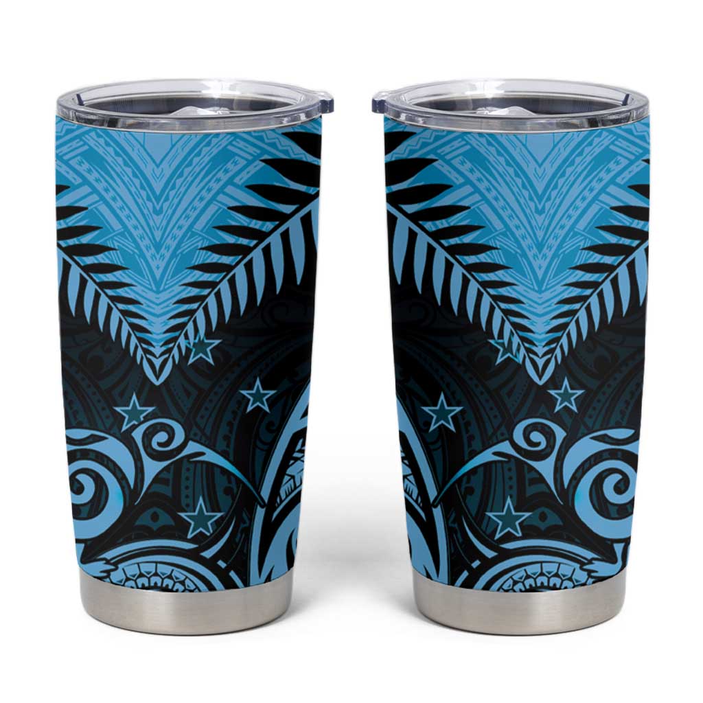 New Zealand Tumbler Cup Aotearoa Blue Maori Kiwi Blue Fern LT01 Blue - Polynesian Pride