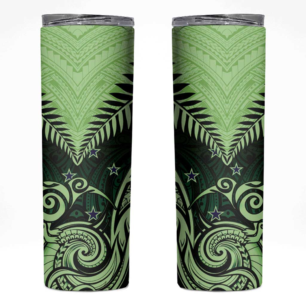 New Zealand Skinny Tumbler Aotearoa Maori Kiwi Green Fern LT01 Green - Polynesian Pride