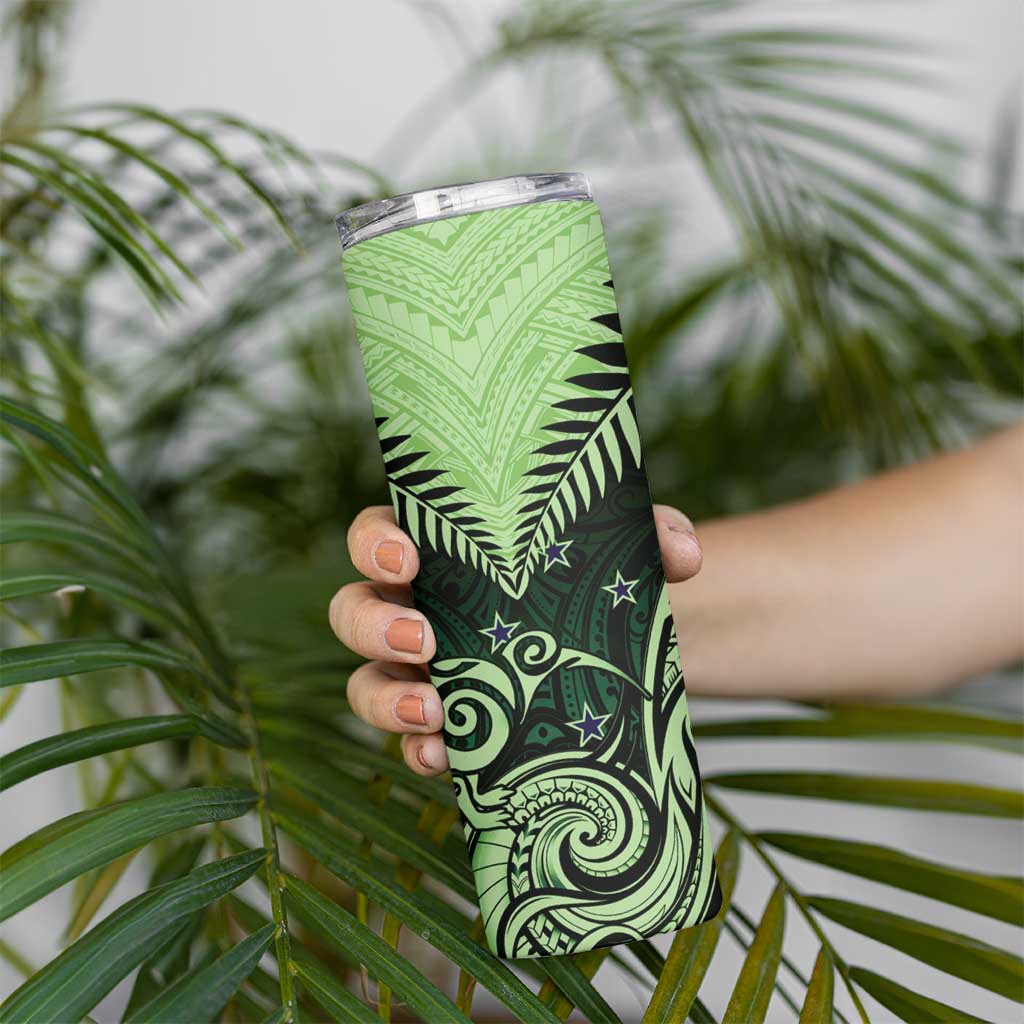 New Zealand Skinny Tumbler Aotearoa Maori Kiwi Green Fern LT01 - Polynesian Pride