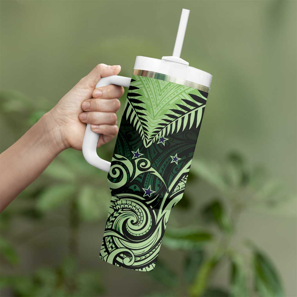 New Zealand Tumbler With Handle Aotearoa Maori Kiwi Green Fern LT01 - Polynesian Pride