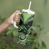 New Zealand Tumbler With Handle Aotearoa Maori Kiwi Green Fern LT01 - Polynesian Pride